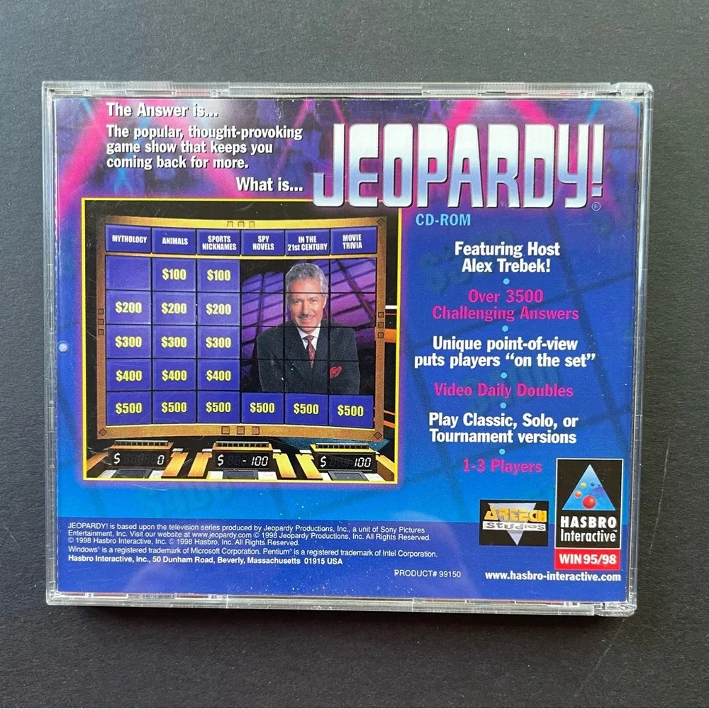Vintage Jeopardy CD-Rom PC Game Windows 95/98 - Alex Trebek